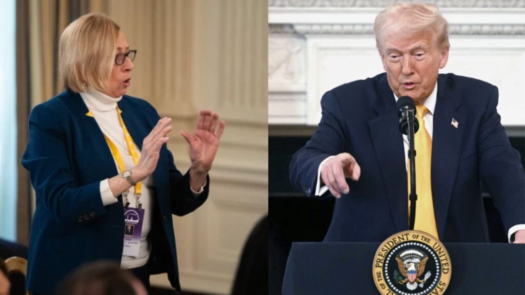 Donald Trump Janet Mills Atletët transgjinorë Sportet e vajzave dhe grave Ligji federal Politikat shtetërore Shtëpia e Bardhë Fonde federale Gjykatë Përplasje politike