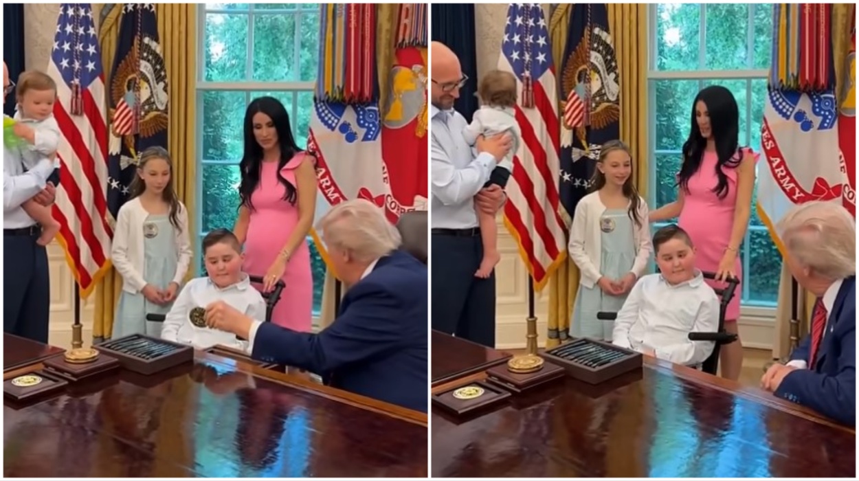 Donald Trump Familja Xhaferi Zyra Ovale Make-A-Wish Fëmijë me aftësi të kufizuara Shqiptarë Shtëpia e Bardhë Monedhë presidenciale Bamirësi Shpresë