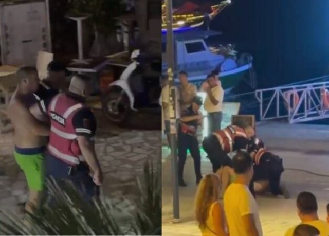 Turist italian Sarandë Thikë Policia Shoqërim Komisariat Shëtitore Probleme të shëndetit mendor Gjendje e dehur Pushime